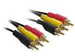 1.2m Gold plated 3 x rca to 3 x rca lead.